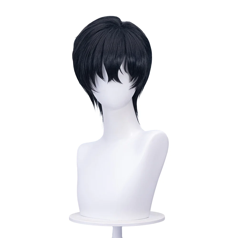 【Ready For Ship】DokiDoki Game Cosplay Men Wig Short Straight Black Hair - Image 6