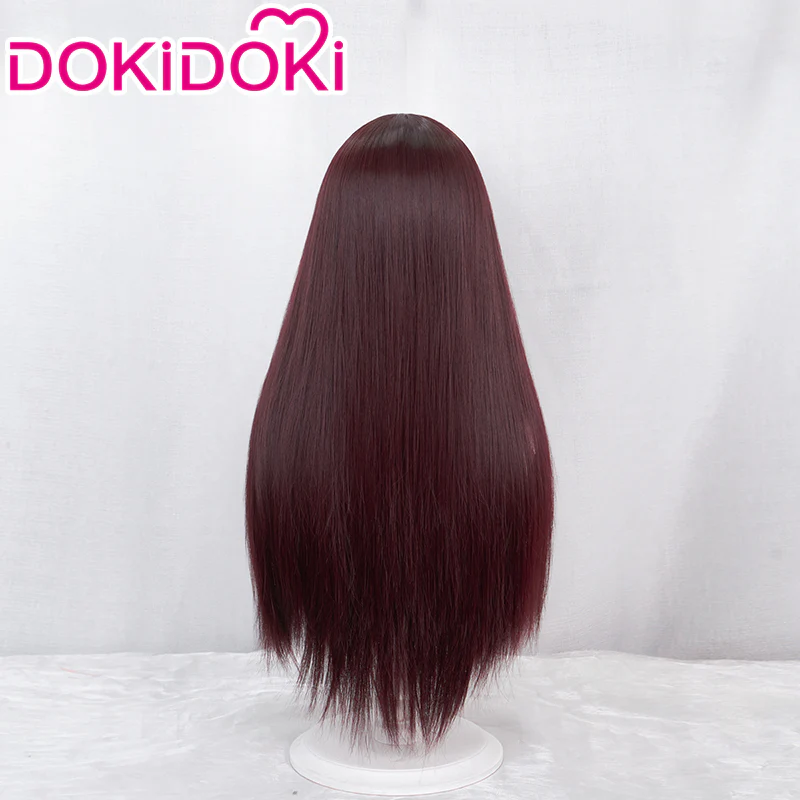 DokiDoki Game CosplayLong Red Brown Straight Wig - Image 2