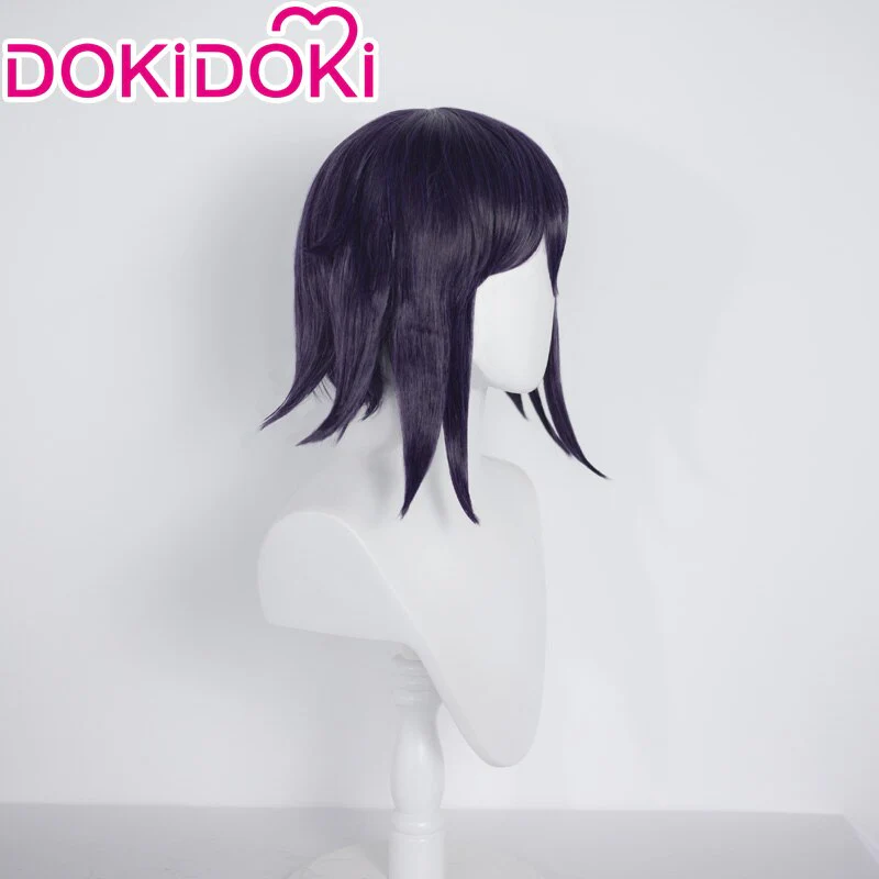 DokiDoki Game Cosplay Wig Men Halloween Short Purple Hair - Image 2