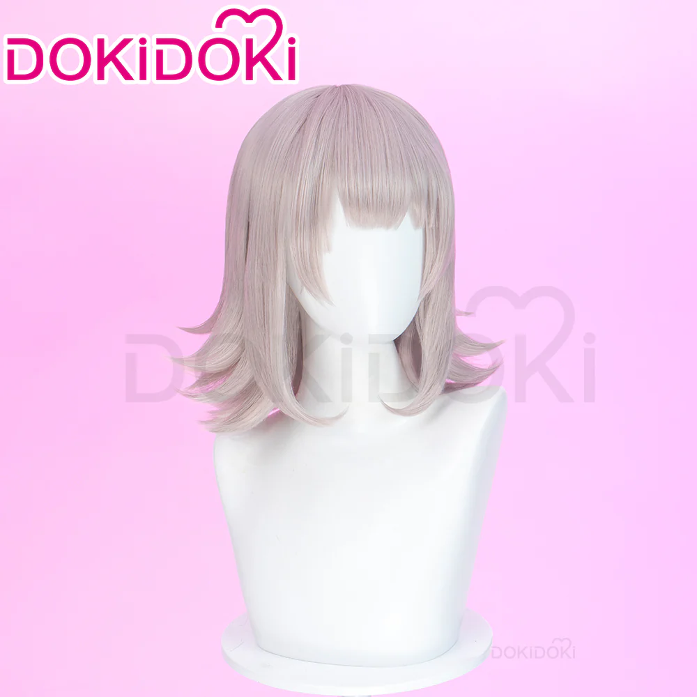 【Ready For Ship】DokiDoki Game Cosplay Wig Short Straight Pink Hair - Image 2