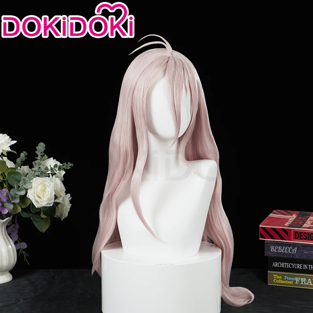 【Ready For Ship】DokiDoki Game Cosplay Wig Long Straight Pink Hair - Image 3