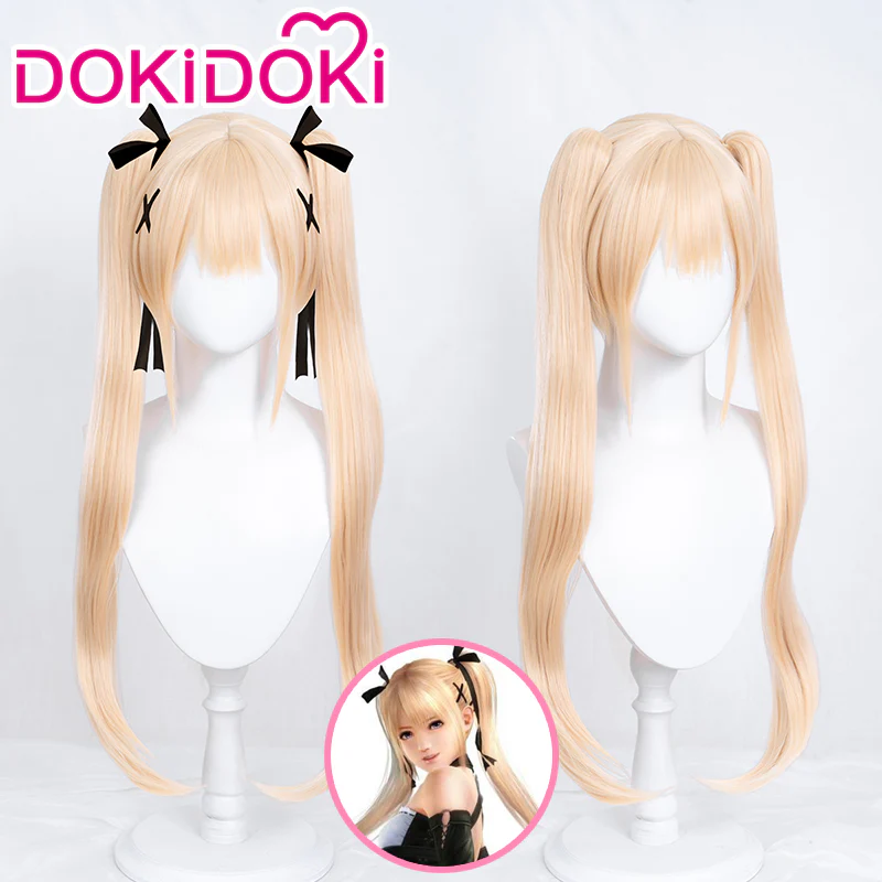 【Ready For Ship】DokiDoki Game Dead or Alive Cosplay Marie Rose Wig Long Straight Blonde