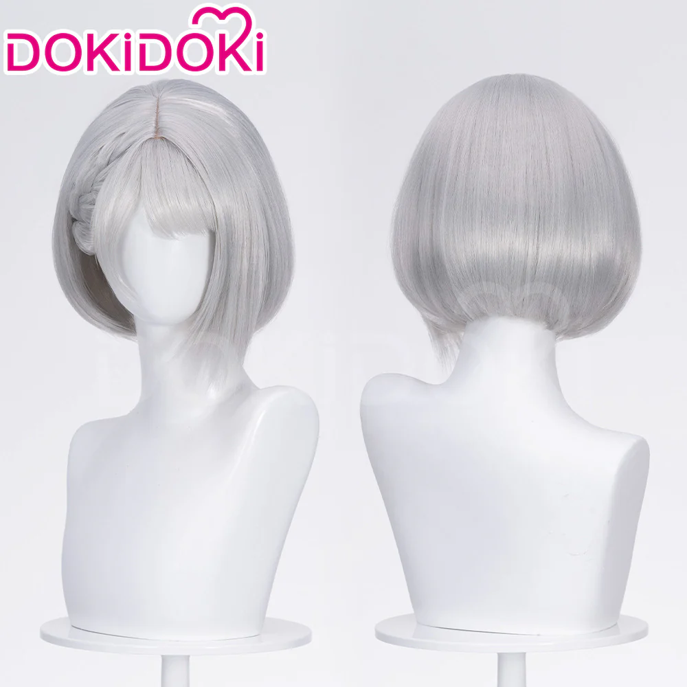DokiDoki Game Delta Force Cosplay Hackclaw Wig Short Straight Silver Hair Ponytail Mai Xiaowen Mai Xiao Wen - Image 2