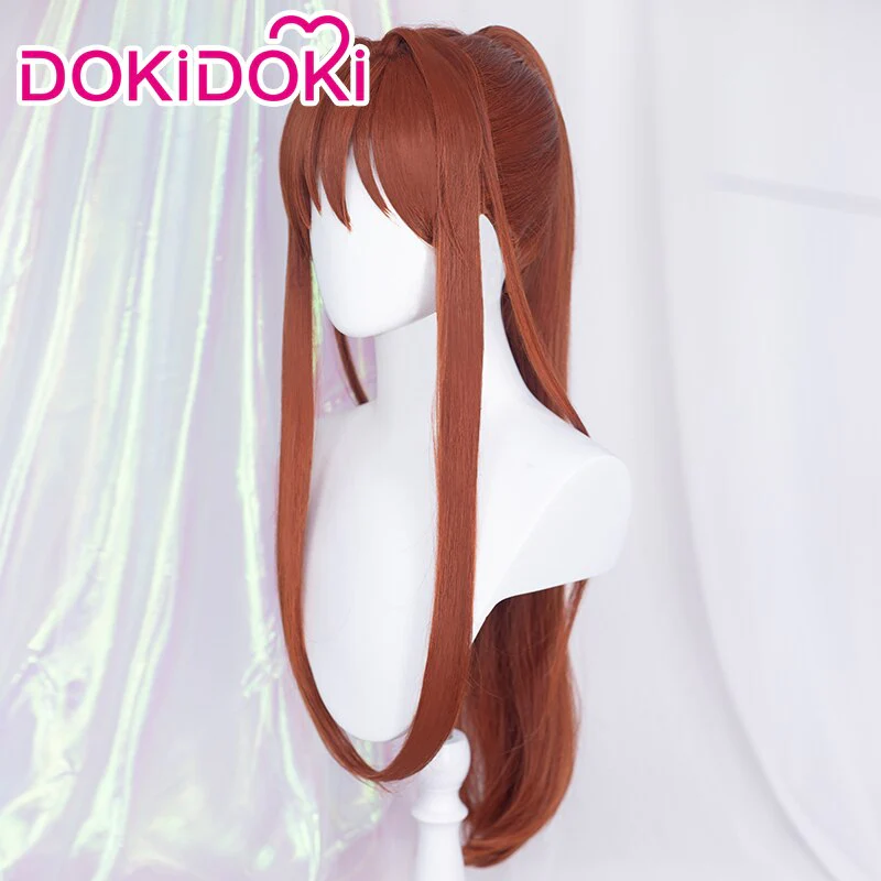 【Ready For Ship】DokiDoki GAME Dokidoki Literature Club Cosplay Monika Cosplay Wig Long Orange  DDLC - Image 3