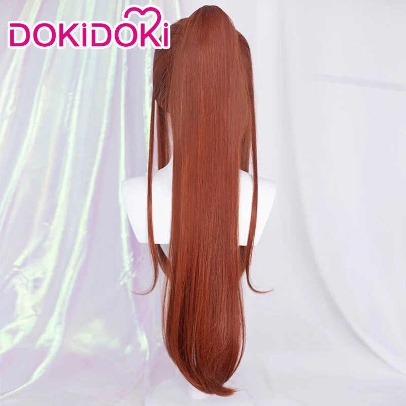 【Ready For Ship】DokiDoki GAME Dokidoki Literature Club Cosplay Monika Cosplay Wig Long Orange  DDLC - Image 4