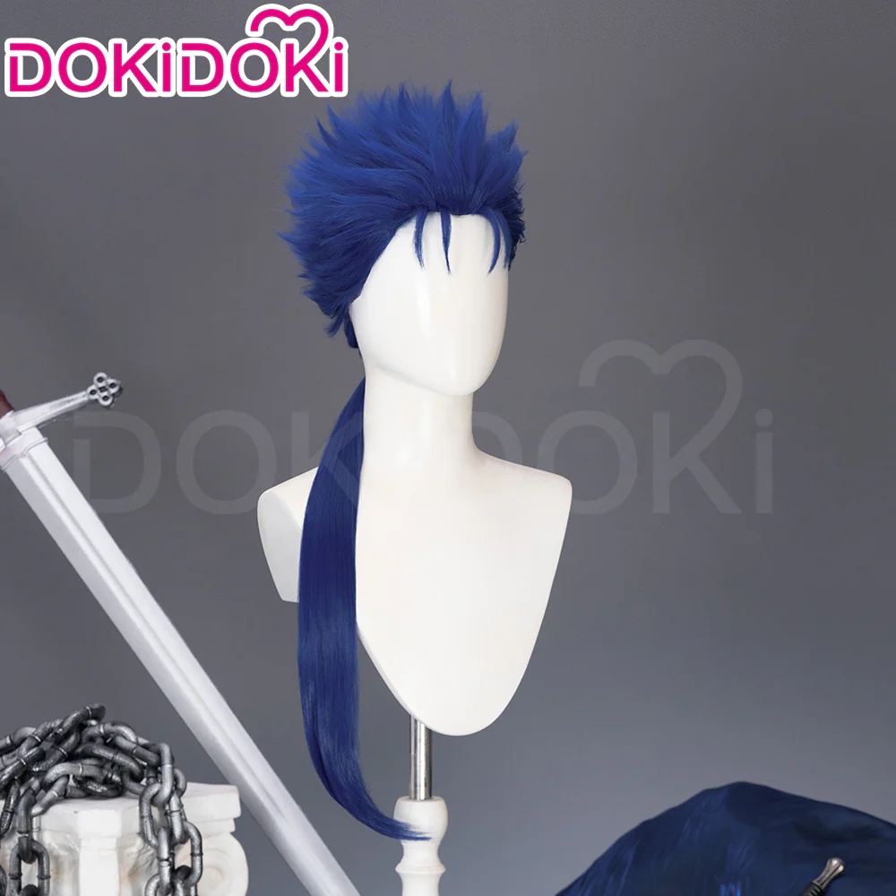 【Ready For Ship】DokiDoki Game Fate/stay night Cosplay Cú Chulainn Wig Long Blue Straight Hair FGO Lancer - Image 3