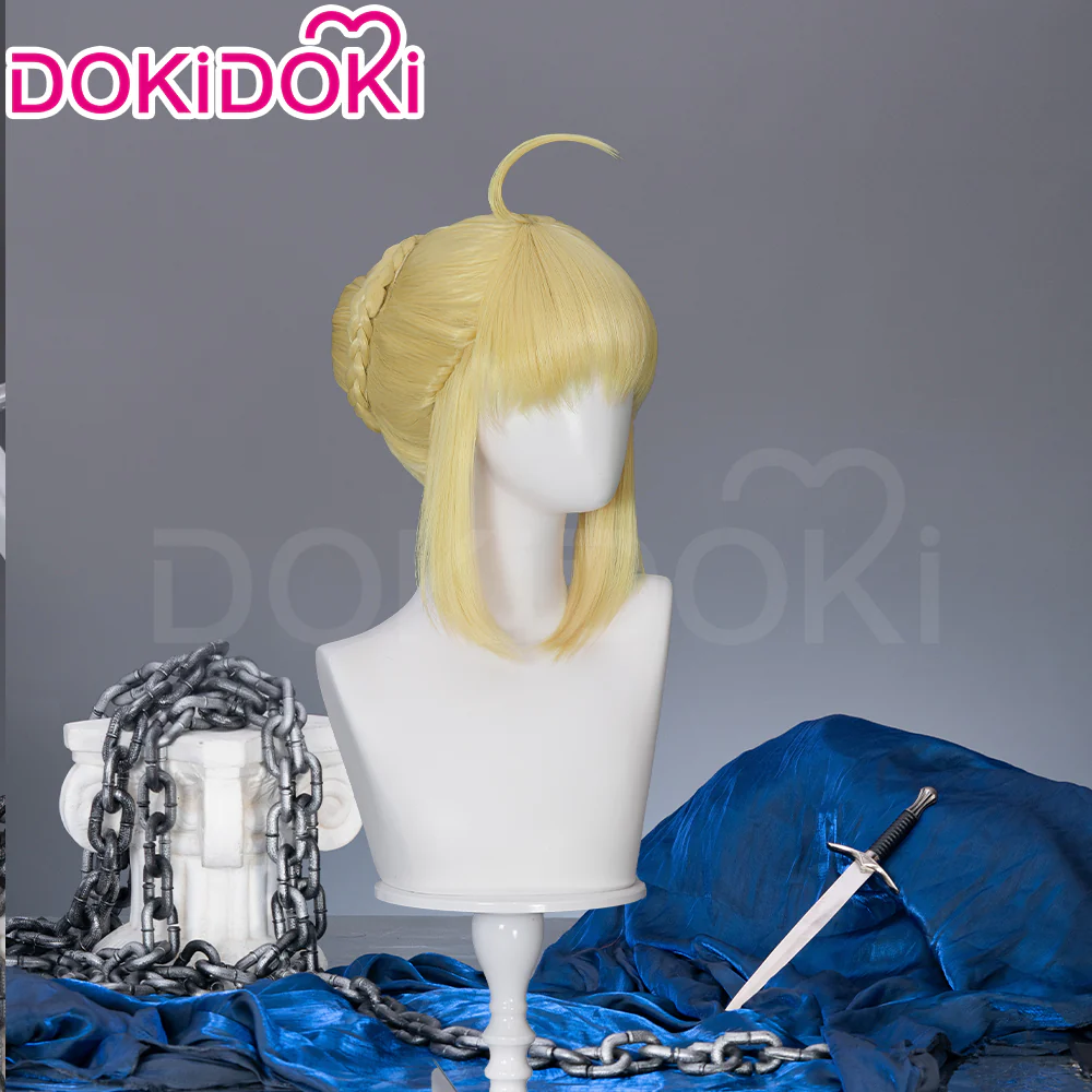 【Ready For Ship】DokiDoki Game Fate/Stay night Cosplay Saber Artoria Pendragon Wig Long Yellow Hair - Image 3