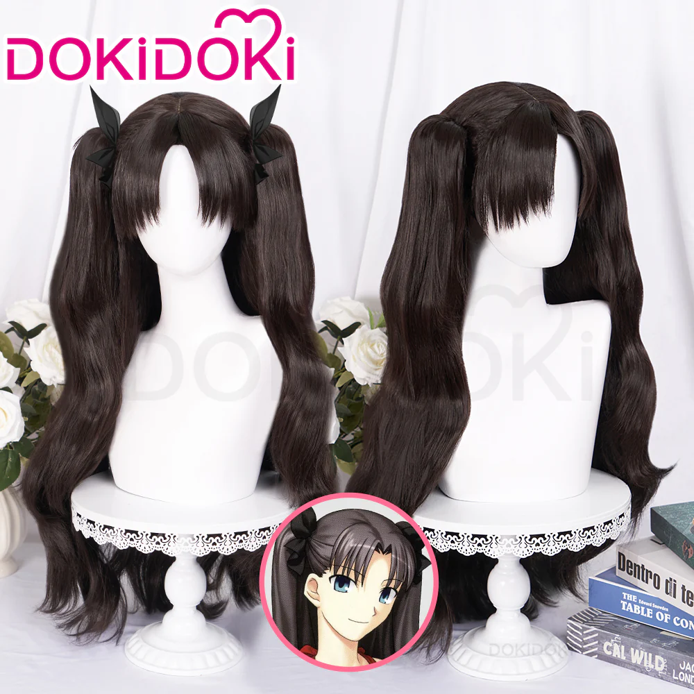 【Ready For Ship】DokiDoki Game Fate/stay night Cosplay Tohsaka Rin Wig Long Brown Hair