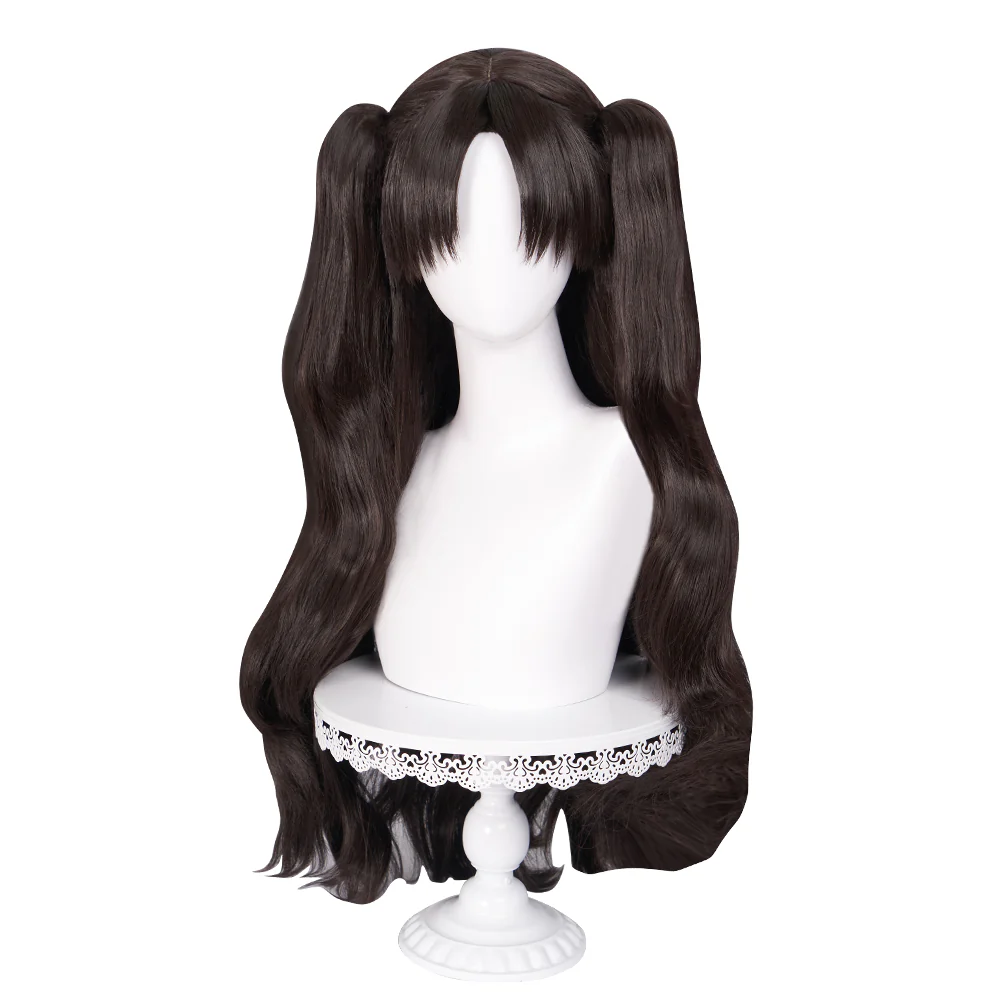 【Ready For Ship】DokiDoki Game Fate/stay night Cosplay Tohsaka Rin Wig Long Brown Hair - Image 5