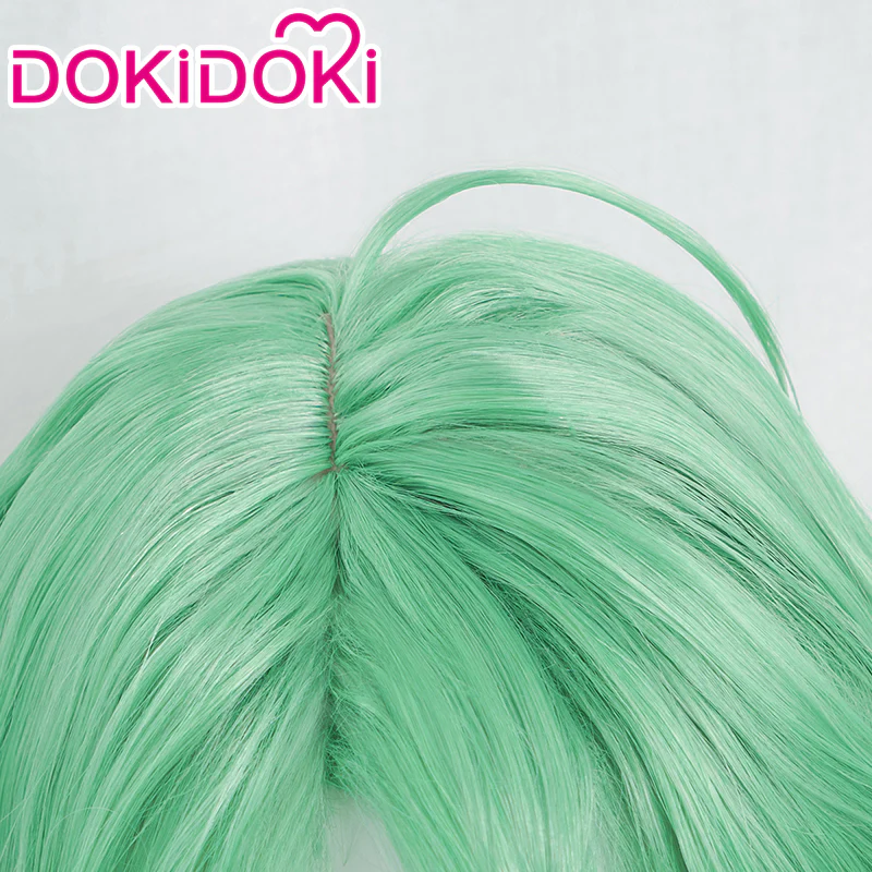 【Ready For Ship】DokiDoki Game Genshin Impact Bai Zhu Cosplay Long Green Curly Wig/ Glasses Baizhu - Image 4