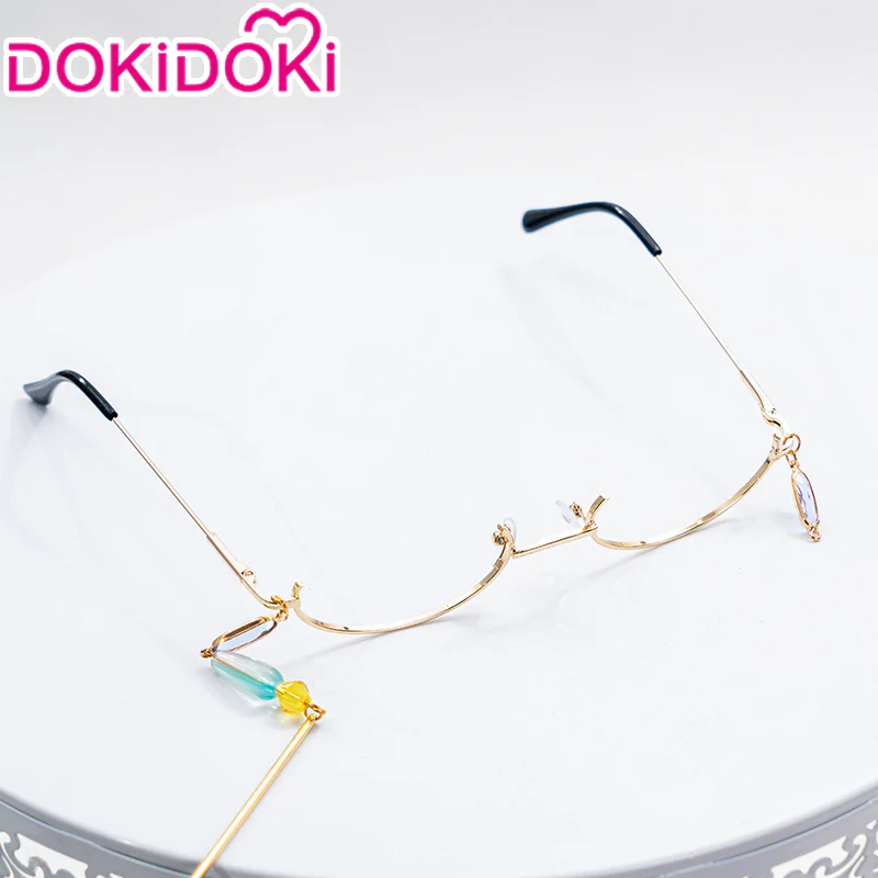 【Ready For Ship】DokiDoki Game Genshin Impact Bai Zhu Cosplay Long Green Curly Wig/ Glasses Baizhu - Image 6