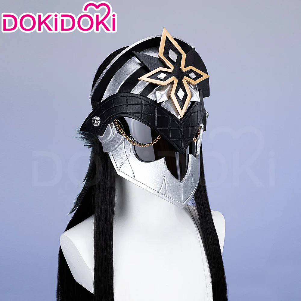 【Ver 1 Ready For Ship】DokiDoki Game Genshin Impact Capitano Cosplay Wig / Mask Long Straight Red Hair Natlan The Captain - Image 11
