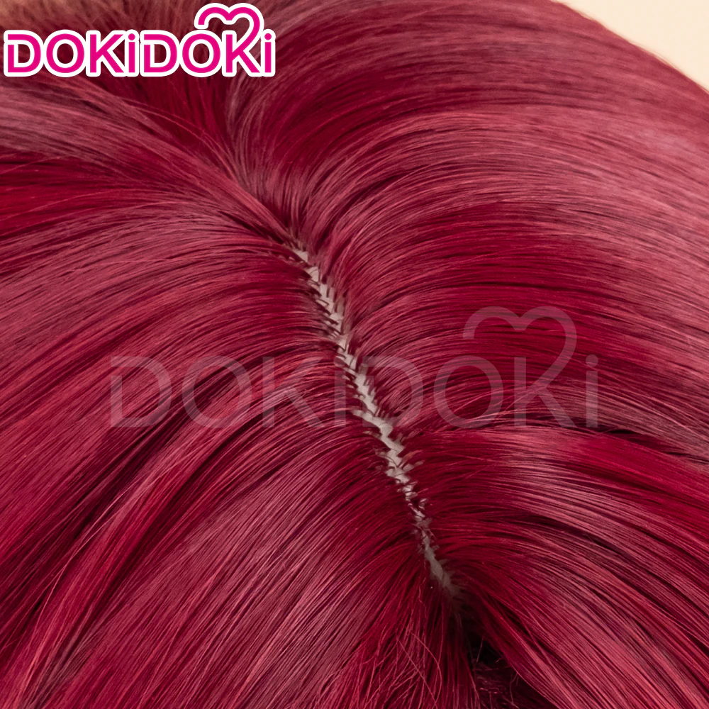 【Ready For Ship】DokiDoki Game Genshin Impact Chasca Cosplay Wig Long Straight Red Hair Natlan - Image 5