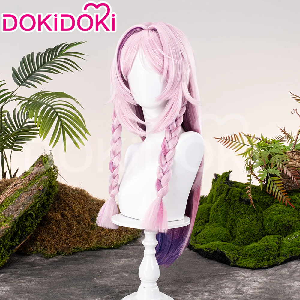 【Ready For Ship】DokiDoki Game Genshin Impact Citlali Cosplay Wig Long Straight Double Braids Pink Purple Gradient Hair - Image 10