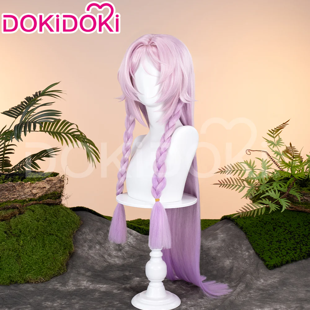 【Ready For Ship】DokiDoki Game Genshin Impact Citlali Cosplay Wig Long Straight Double Braids Pink Purple Gradient Hair - Image 4