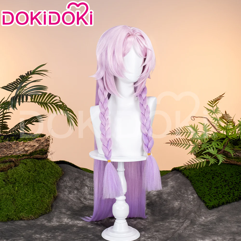 【Ready For Ship】DokiDoki Game Genshin Impact Citlali Cosplay Wig Long Straight Double Braids Pink Purple Gradient Hair - Image 5