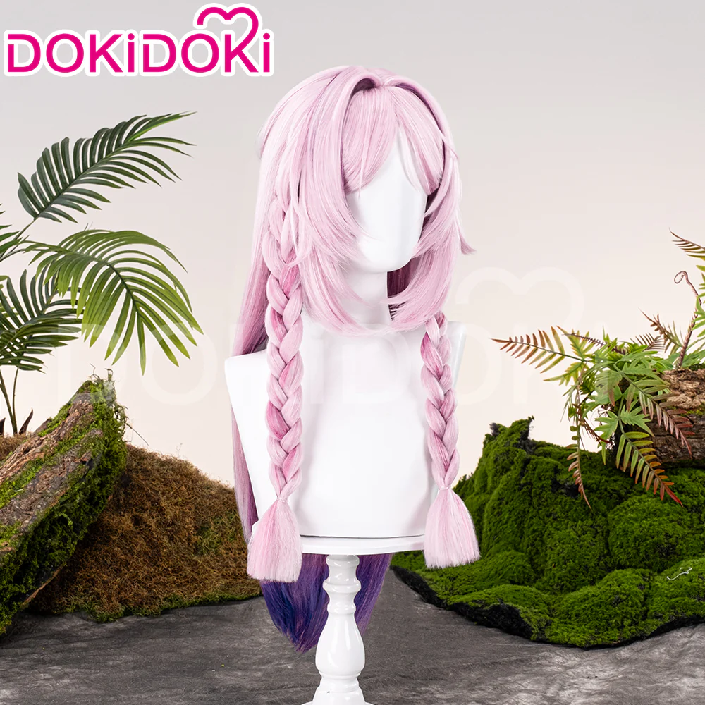 【Ready For Ship】DokiDoki Game Genshin Impact Citlali Cosplay Wig Long Straight Double Braids Pink Purple Gradient Hair - Image 9