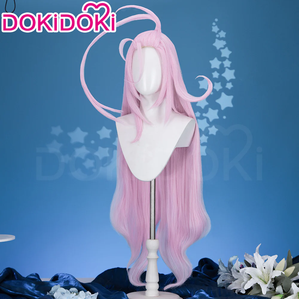 DokiDoki Game Genshin Impact Cosplay Aino Wig Long Straight Pink Hair Marionette Song of the Welkin Moon - Image 2