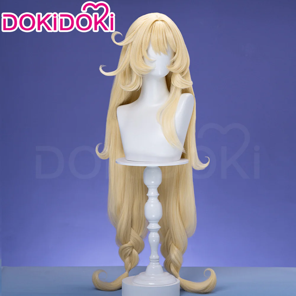 【Dye Gradient Ver Ready For Ship】DokiDoki Game Genshin Impact Cosplay Alice Wig Long Curly Blond Gradient Hair " A " Song of the Welkin Moon - Image 3