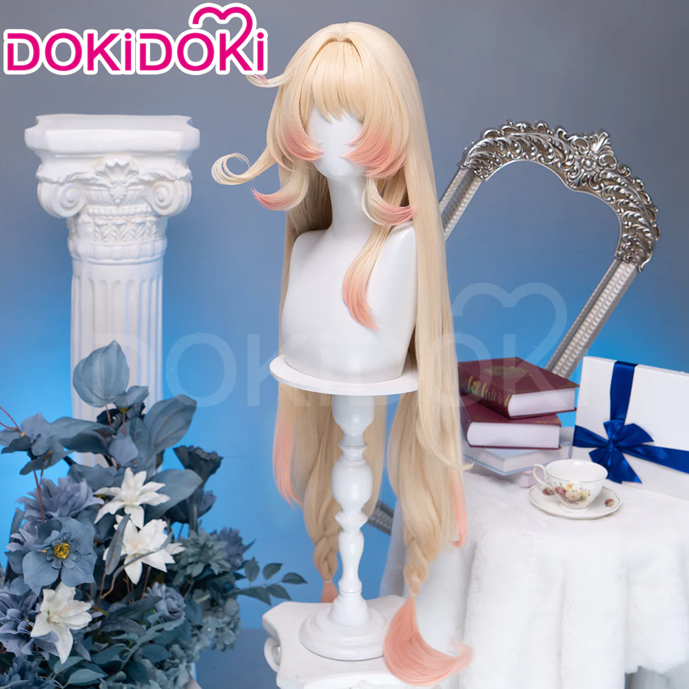 【Dye Gradient Ver Ready For Ship】DokiDoki Game Genshin Impact Cosplay Alice Wig Long Curly Blond Gradient Hair " A " Song of the Welkin Moon - Image 8
