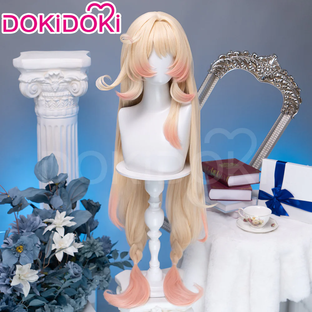 【Dye Gradient Ver Ready For Ship】DokiDoki Game Genshin Impact Cosplay Alice Wig Long Curly Blond Gradient Hair " A " Song of the Welkin Moon - Image 9