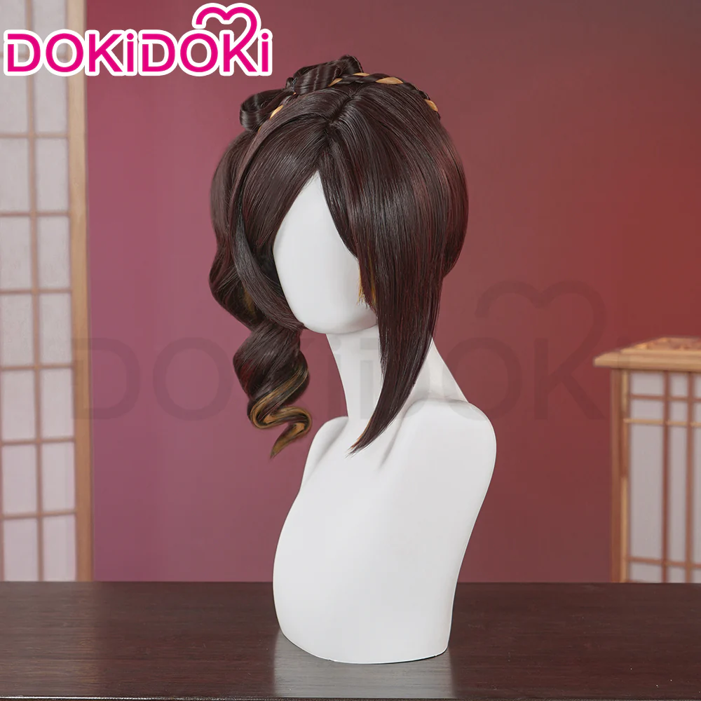 【Ready For Ship】DokiDoki Game Genshin Impact Cosplay Chiori Wig Short Curly Hair / Headpieces - Image 3