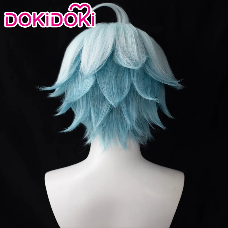【Ready For Ship】DokiDoki Game Genshin Impact Cosplay Chongyun Wig Chong Yun Light Blue - Image 2