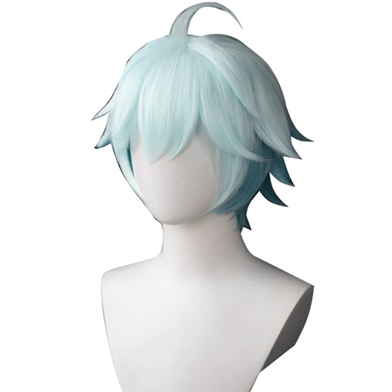【Ready For Ship】DokiDoki Game Genshin Impact Cosplay Chongyun Wig Chong Yun Light Blue - Image 5