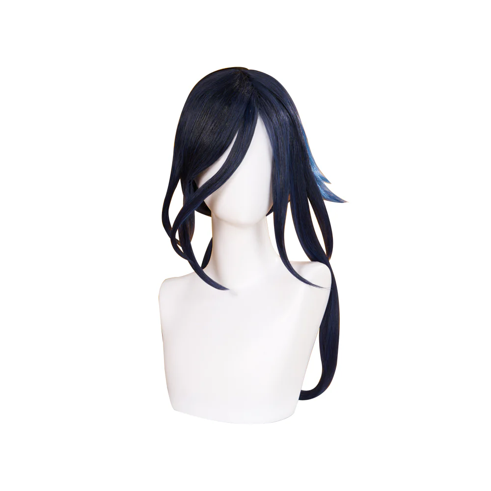 【Ready For Ship】DokiDoki Game Genshin Impact Cosplay Clorinde Wig Long Blue Pony Tail Fontaine/ Earring - Image 5