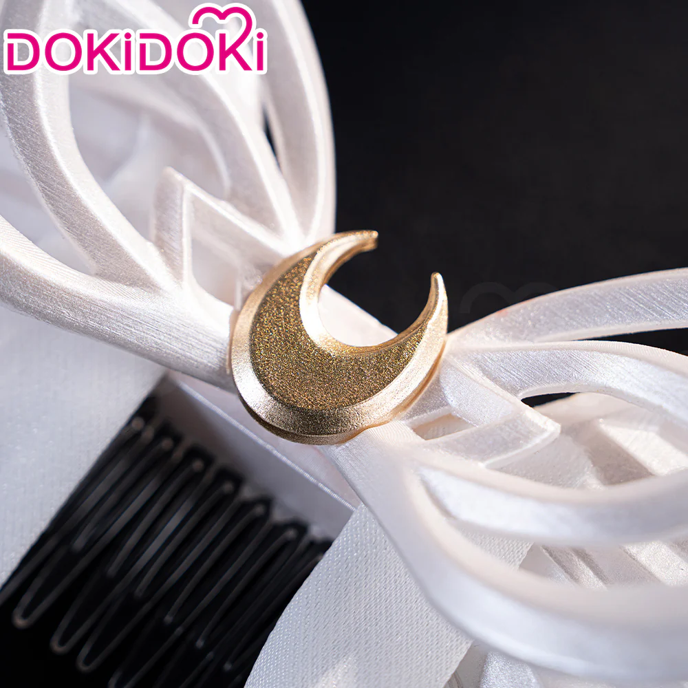 DokiDoki Game Genshin Impact Cosplay Columbina Prop White Headwear Song of the Welkin Moon - Image 3