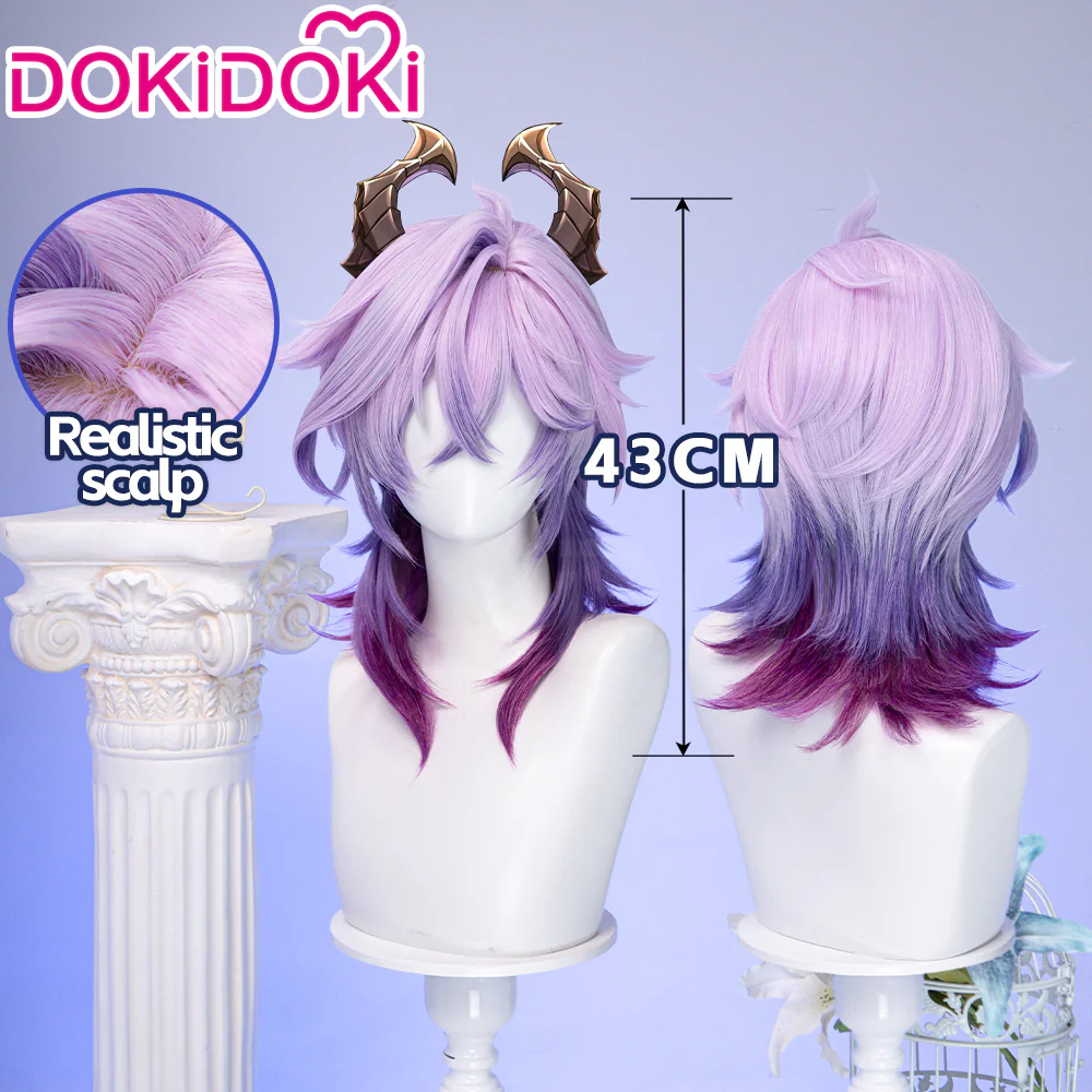 【Ready For Ship】DokiDoki Game Genshin Impact Cosplay Durin Purple Wig Song of the Welkin Moon / Head Accessory - Image 2
