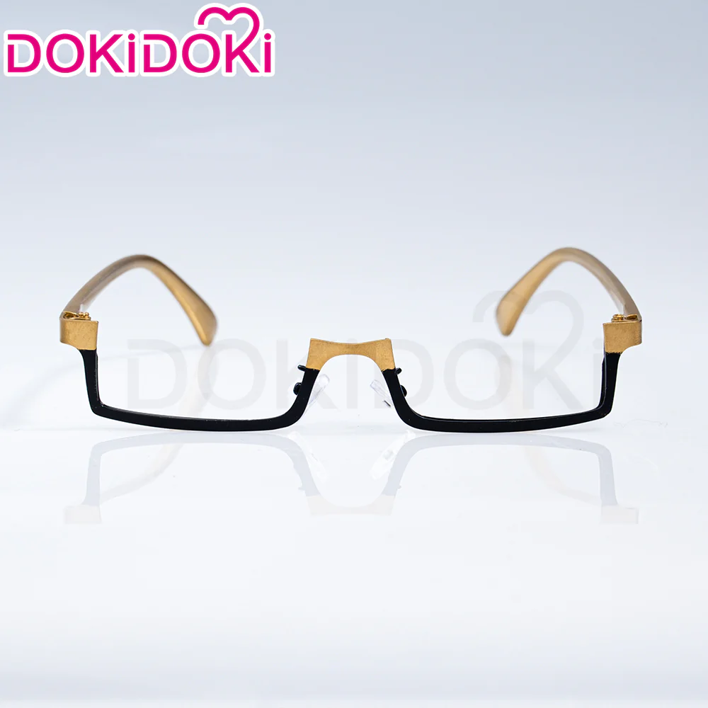 DokiDoki Game Genshin Impact Cosplay Emilie Wig Short Curly Yellow Pink Hair Fontaine / Perfume bottle Necklace / Glasses Prop - Image 7