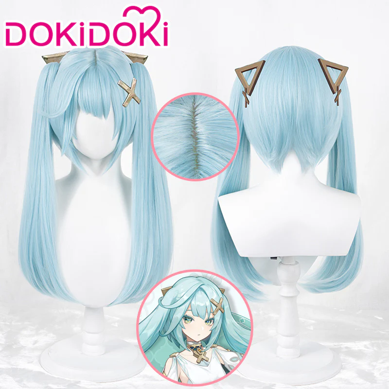 【Ready For Ship】DokiDoki Game Genshin Impact Cosplay Faruzan Wig Long Blue-green