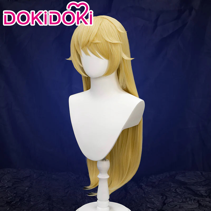 【Ready For Ship】DokiDoki Game Genshin Impact Cosplay Fischl Cosplay Wig Ein Immernachtstraum Long Blonde - Image 2