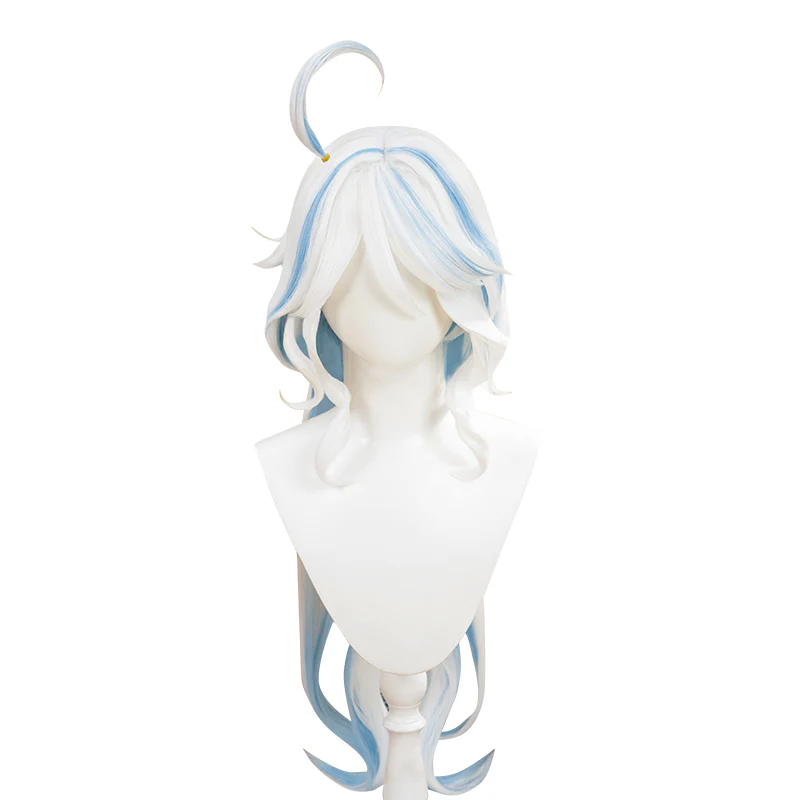 【Ready For Ship】DokiDoki Game Genshin Impact Cosplay Fontaine Focalors Wig Long White Blue Curly Furina Wig / Fake Eyelashes / Hat/ Wefts - Image 6