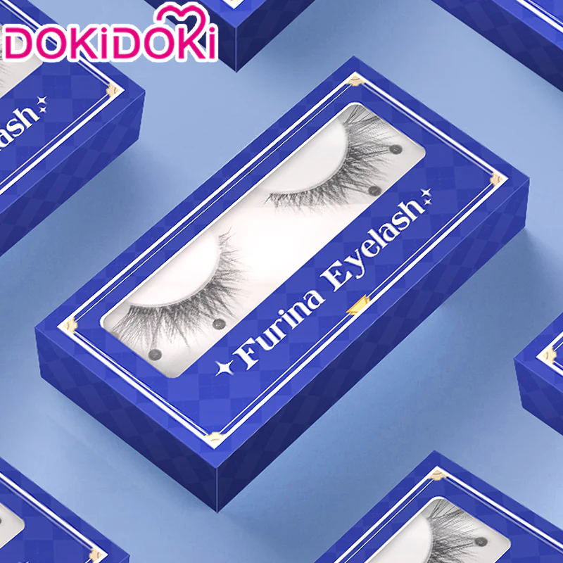 【Ready For Ship】DokiDoki Game Genshin Impact Cosplay Fontaine Focalors Wig Long White Blue Curly Furina Wig / Fake Eyelashes / Hat/ Wefts - Image 7