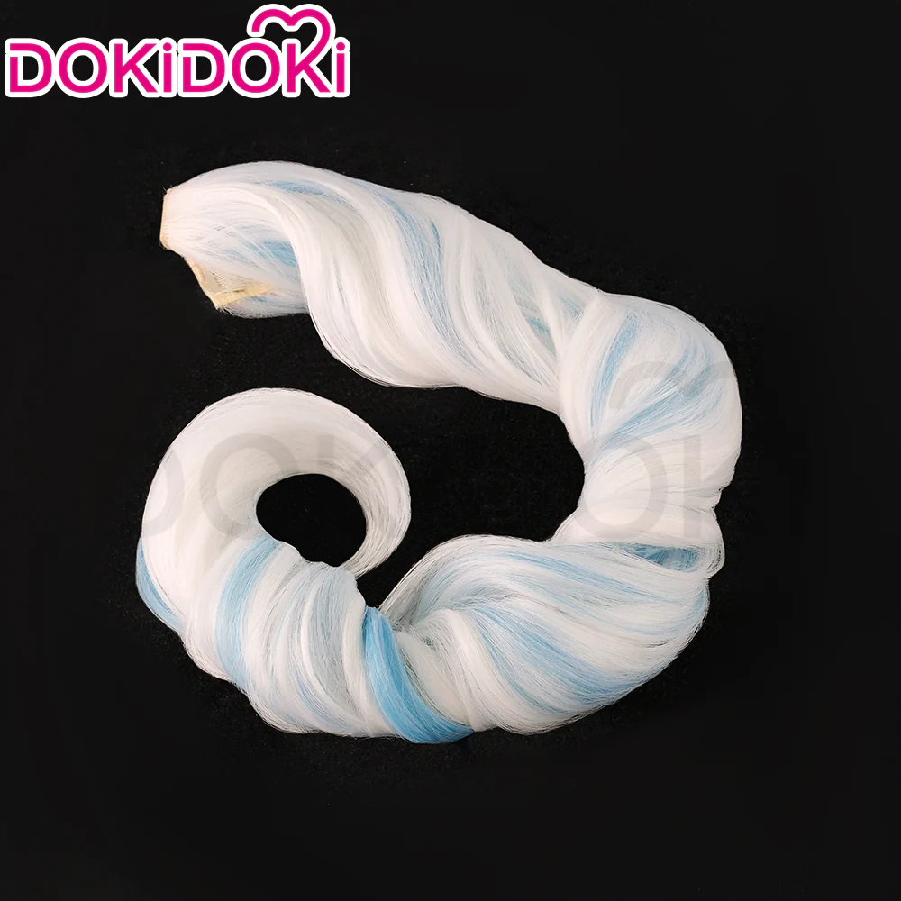 【Partially Ready For Ship】DokiDoki Game Genshin Impact Cosplay Fontaine Focalors Wig Short White Blue Curly Furina Wig / Fake Eyelashes / Hat - Image 7