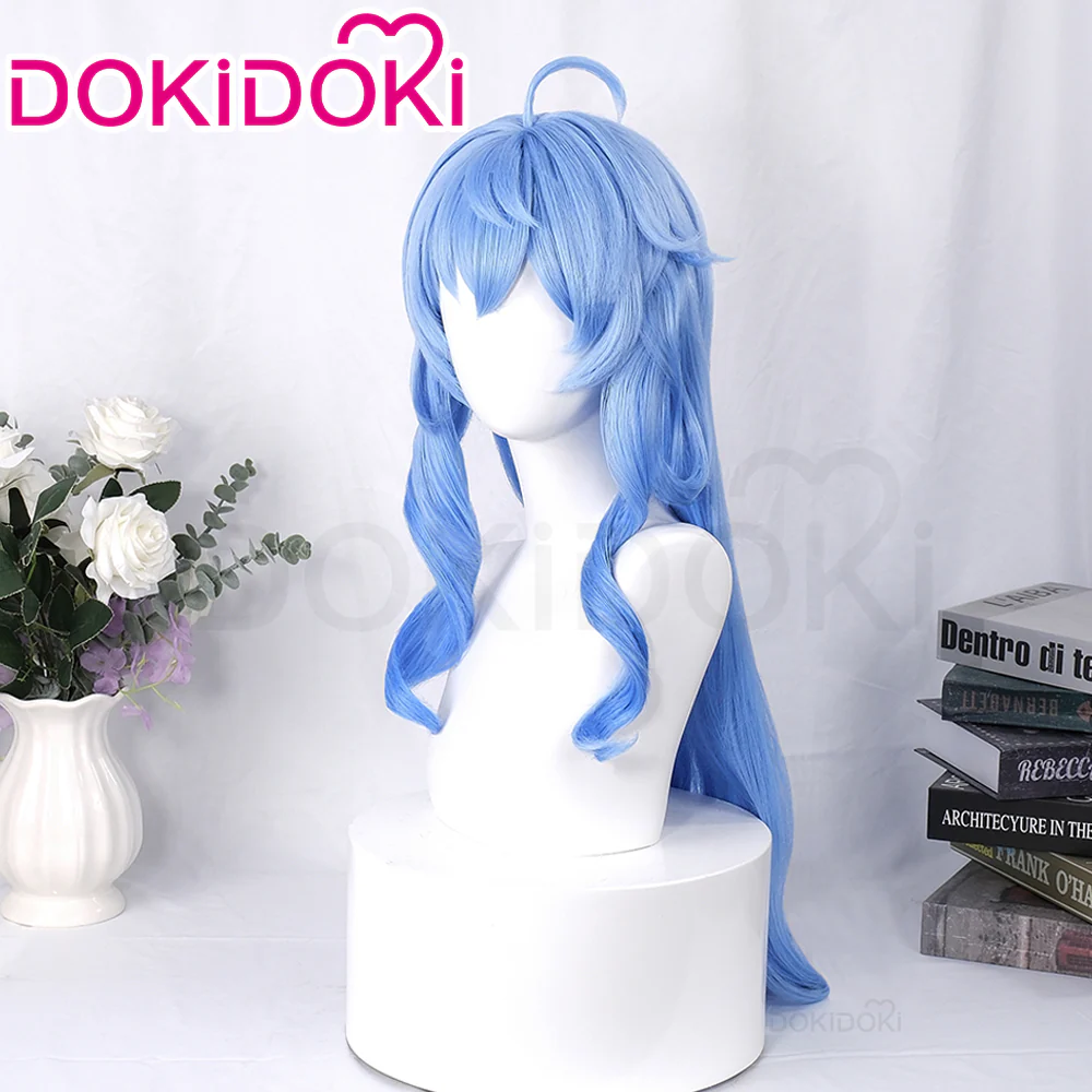 【Ready For Ship】DokiDoki Game Genshin Impact Cosplay Ganyu Gan Yu  Wig / Horn Women Long Blue Wig - Image 3