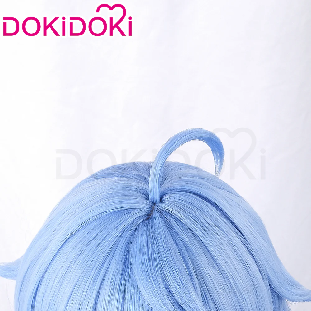 【Ready For Ship】DokiDoki Game Genshin Impact Cosplay Ganyu Gan Yu  Wig / Horn Women Long Blue Wig - Image 4