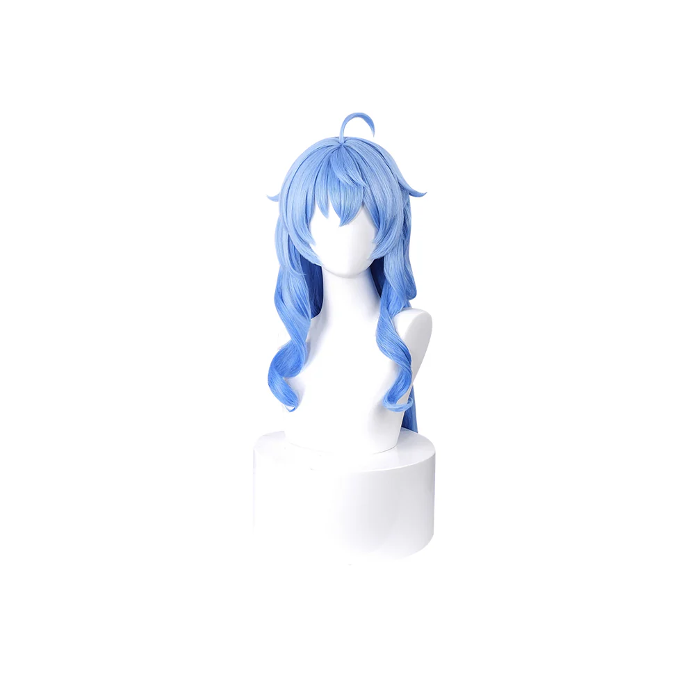 【Ready For Ship】DokiDoki Game Genshin Impact Cosplay Ganyu Gan Yu  Wig / Horn Women Long Blue Wig - Image 5