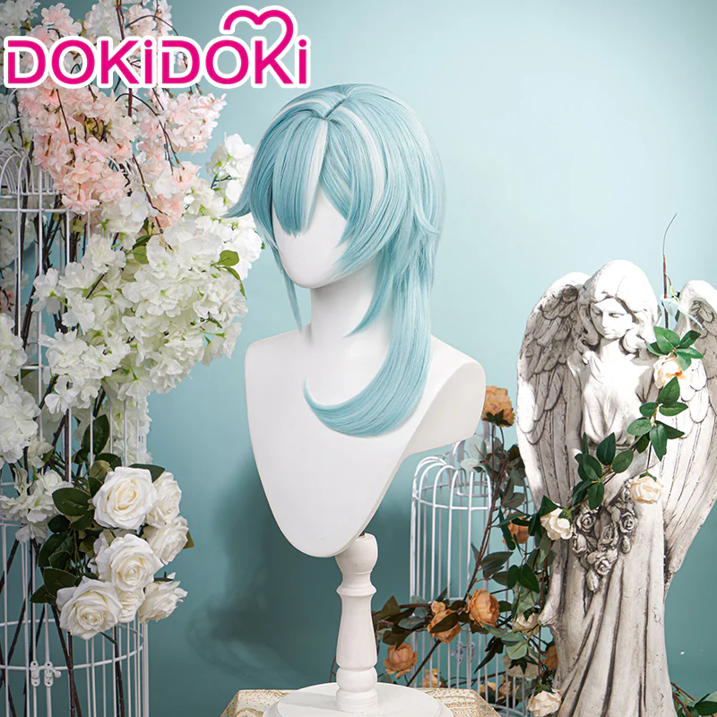 DokiDoki Game Genshin Impact Cosplay Halloween Eula Cosplay Wig Blue Wig - Image 3