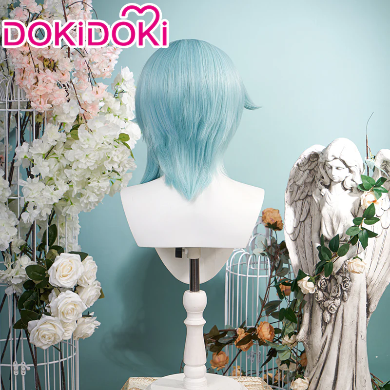 DokiDoki Game Genshin Impact Cosplay Halloween Eula Cosplay Wig Blue Wig - Image 4