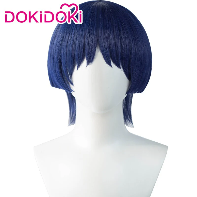 DokiDoki Game Genshin Impact Scaramouche Cosplay Wig Short Blue - Image 4