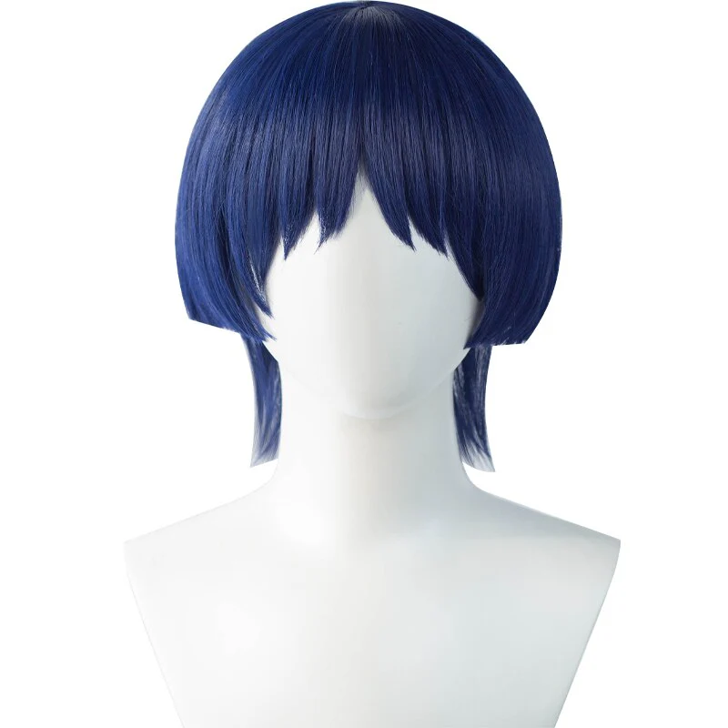 DokiDoki Game Genshin Impact Scaramouche Cosplay Wig Short Blue - Image 5