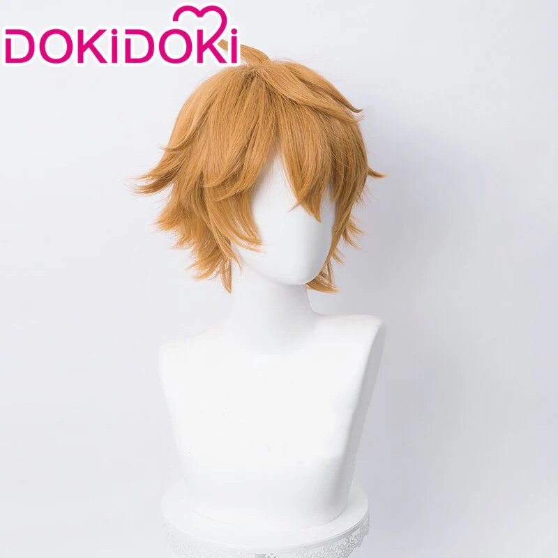 【Ready For Ship】DokiDoki Game Genshin Impact Cosplay Tartaglia Cosplay Wig Men Childe Short Orange Wig - Image 3