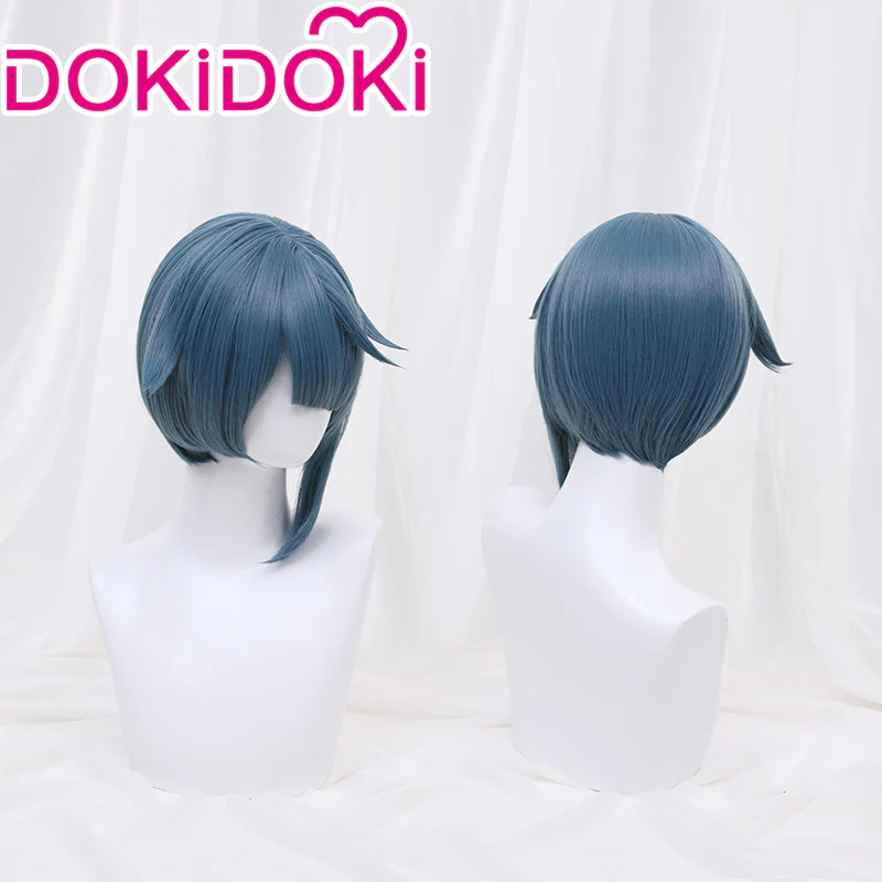 DokiDoki Game Genshin Impact Cosplay  Xingqiu  Wig Xing Qiu Short Blue - Image 3
