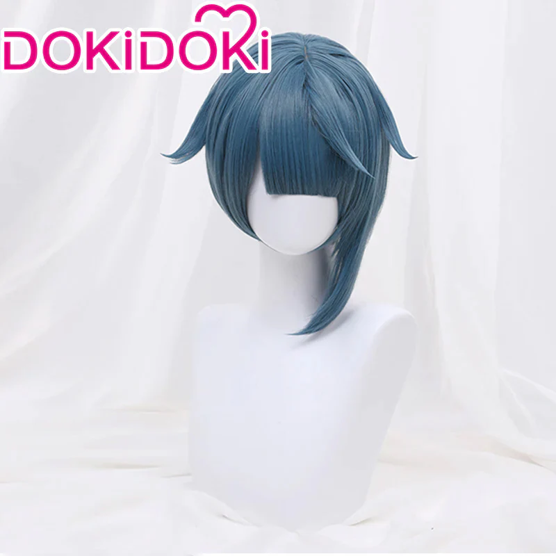 DokiDoki Game Genshin Impact Cosplay  Xingqiu  Wig Xing Qiu Short Blue - Image 6