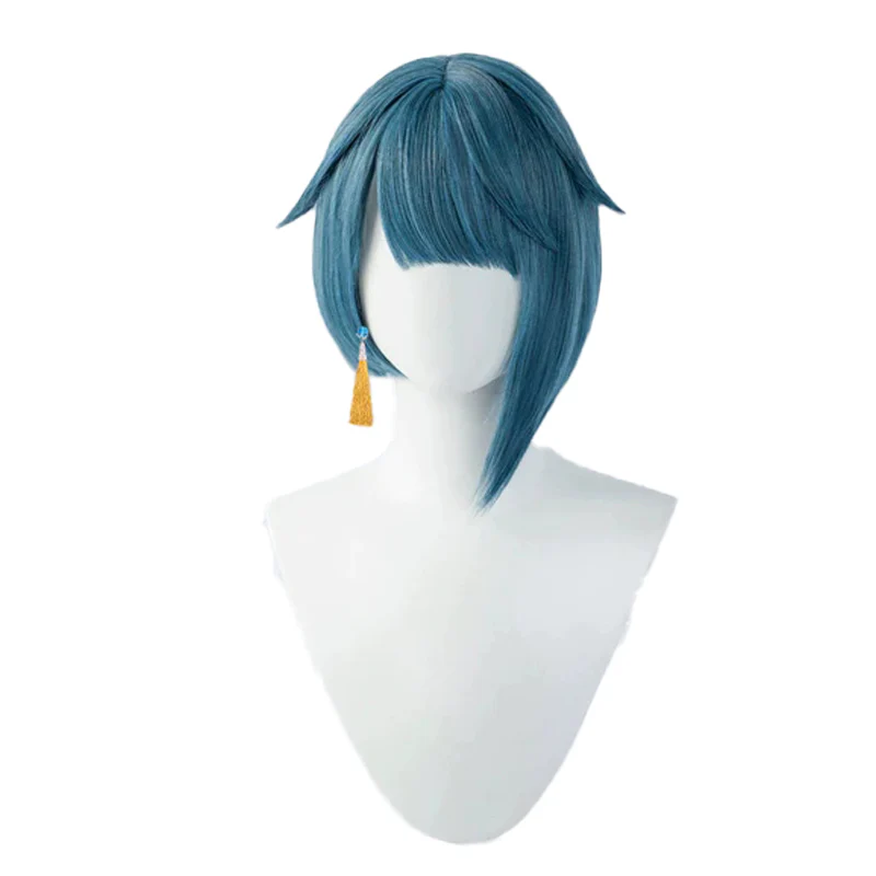 DokiDoki Game Genshin Impact Cosplay  Xingqiu  Wig Xing Qiu Short Blue - Image 7