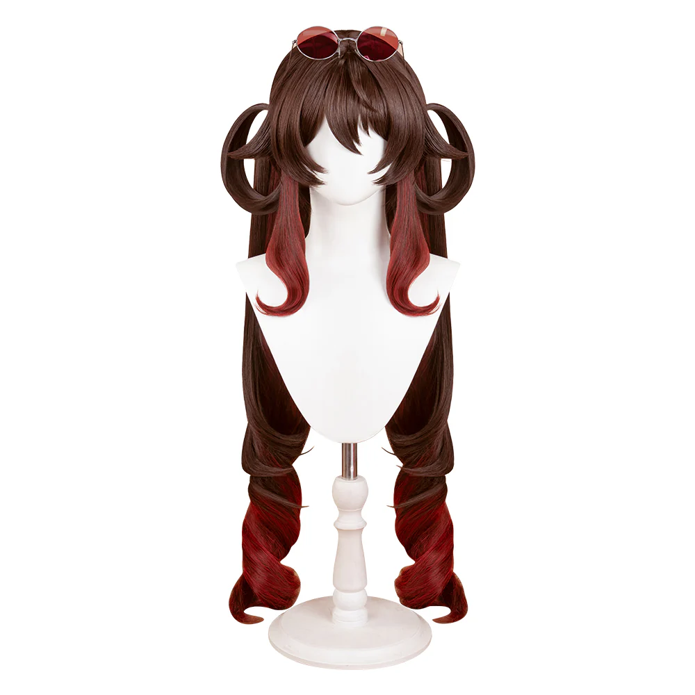 【Ready For Ship】DokiDoki Game GenShin Impact Cosplay Hu Tao Lantern Rite Wig Long Gradient Brown Hair Double Ponytails Hutao - Image 5