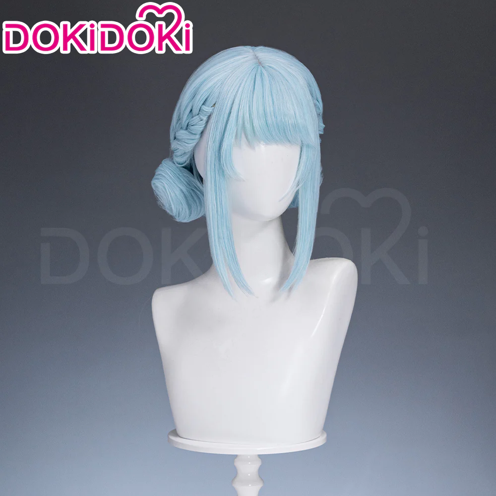 【Ready For Ship】DokiDoki Game Genshin Impact Cosplay Ineffa Blue Wig Headphones Accessory - Image 2